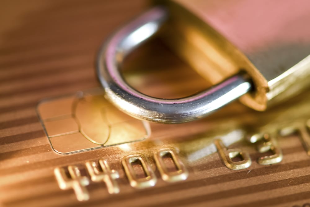 a lock on a credit card symbolizing data security