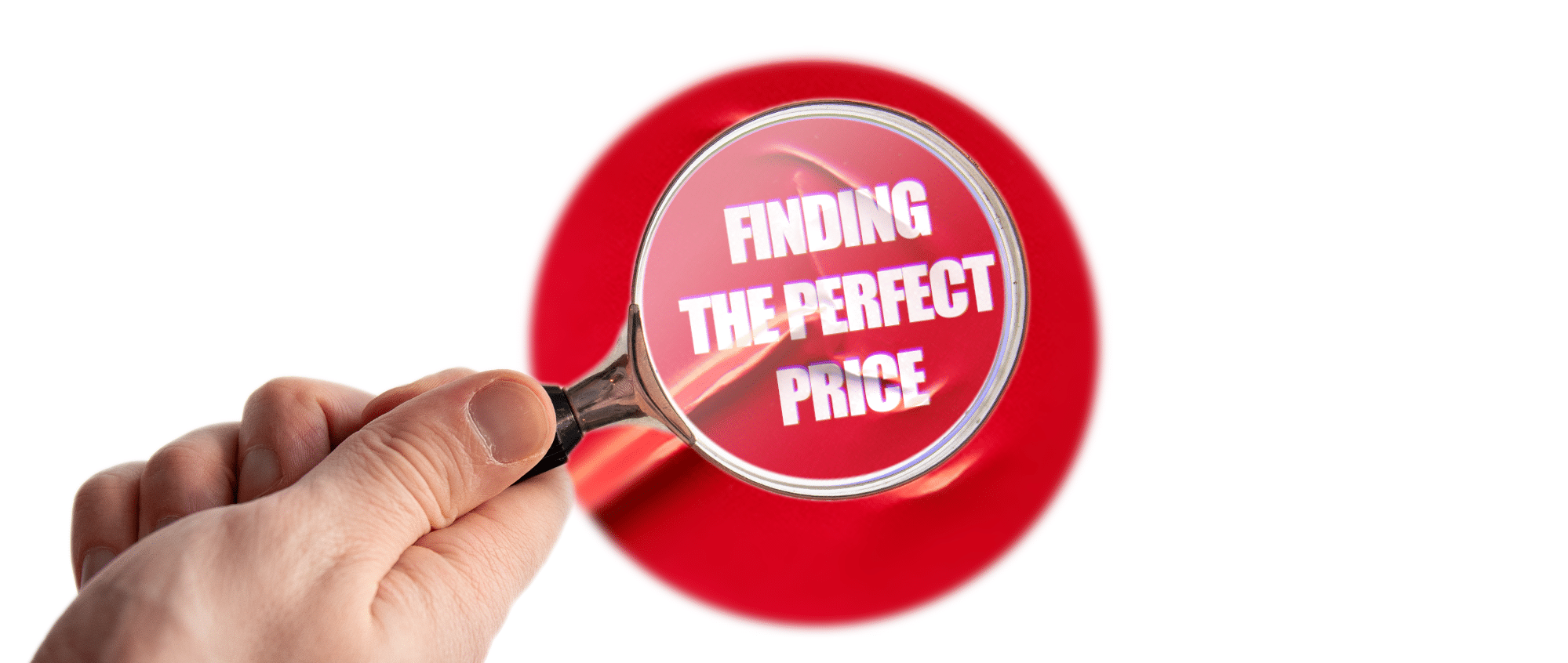 featured image for finding the right price. A magnifying glass over a retail price sticker